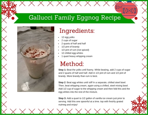 Gallucci Family Eggnog Recipe
